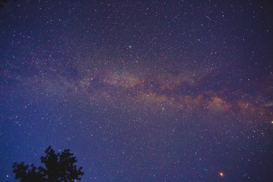 在布莱斯峡谷观星时，星空和银河