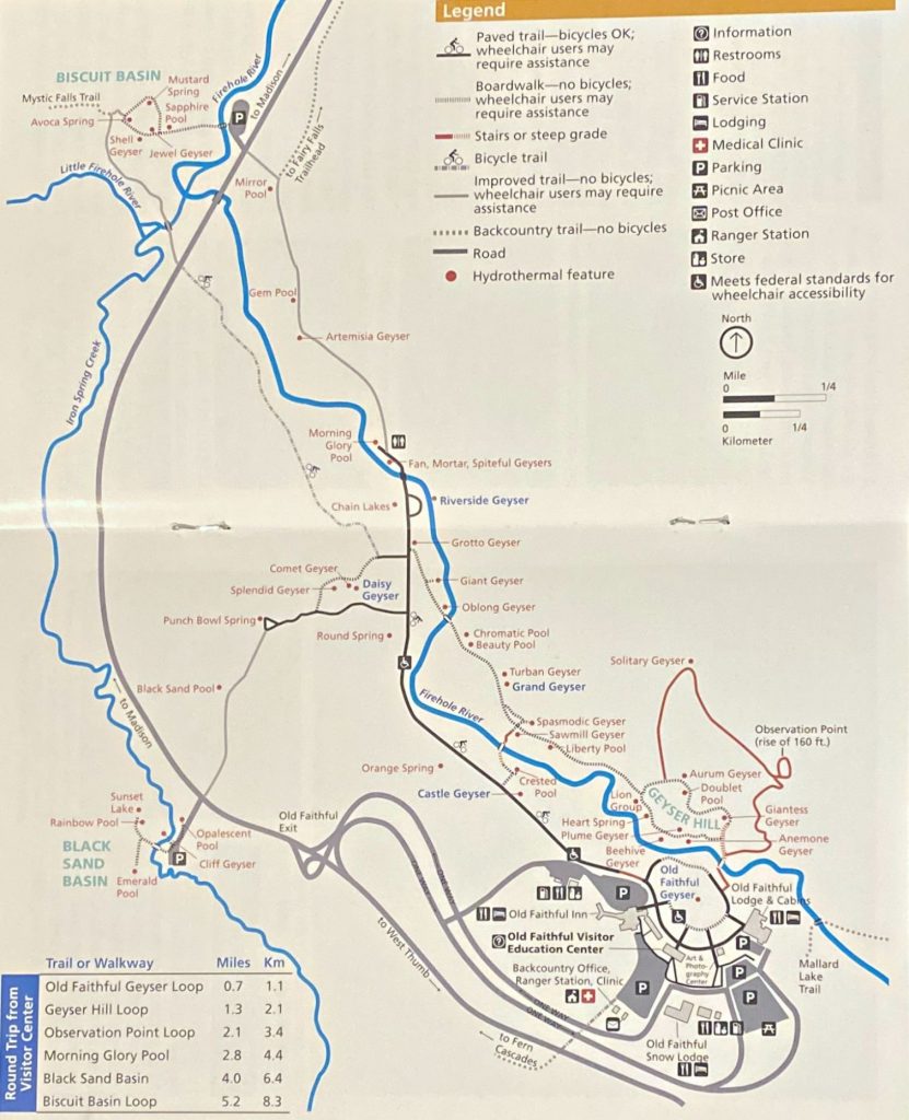 黄石公园上间歇泉盆地地图